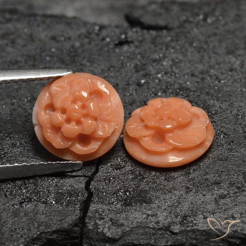 4.26克拉天然珊瑚，花形切割，不透明