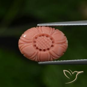 4.07克拉天然珊瑚，花形切割，不透明