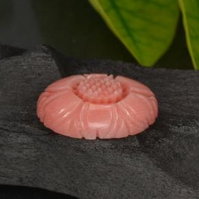 3.29克拉天然粉色珊瑚，花形切工，13.6×9.8毫米，不透明