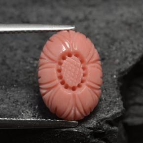 3.66克拉天然粉色珊瑚，异形，13.7×9.7毫米，不透明
