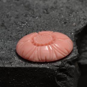 3.66克拉天然粉色珊瑚，异形，13.7×9.7毫米，不透明