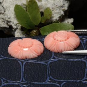 7.41克拉天然珊瑚，花形切割，不透明