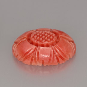 3.97克拉天然粉色珊瑚，异形，13.5×9.6毫米，不透明