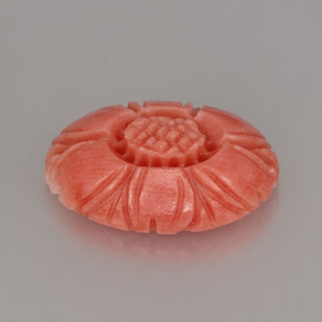 4.16克拉天然粉色珊瑚，异形，13.6×9.8毫米，不透明