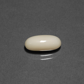 2.41克拉天然白色珊瑚，椭圆形切割，12.5×5.9毫米，不透明