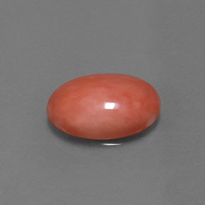 4.05克拉天然粉色珊瑚，椭圆形切割，14×9.9毫米，不透明