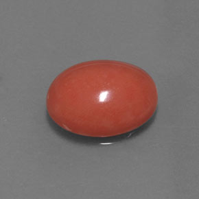 4.34克拉天然粉色珊瑚，椭圆形切割，12.8×10.8毫米，不透明