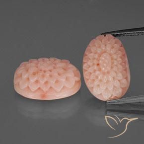 14.42天然粉色珊瑚，异形，15.3×10.7毫米，不透明