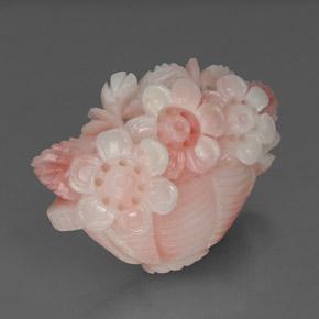 20.18克拉天然粉色珊瑚，花形切工，25×18.2毫米，不透明