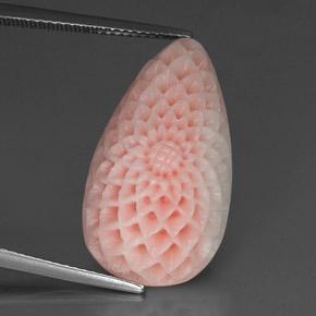 18.16克拉天然粉色珊瑚，异形，24.6×13.7毫米，不透明