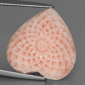 22.67克拉天然粉色珊瑚，心形，20.1×19.8毫米，不透明