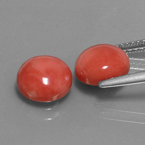 克拉天然珊瑚，圆形切割，不透明