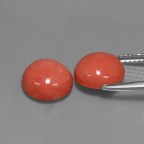 克拉天然珊瑚，圆形切割，不透明