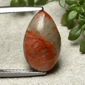 4.83克拉天然珊瑚，梨形，半透明
