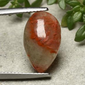 4.83克拉天然珊瑚，梨形，半透明