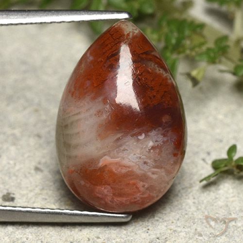 7.34克拉天然珊瑚，梨形，不透明