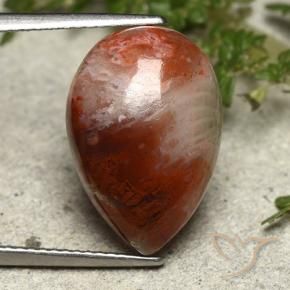 7.34克拉天然珊瑚，梨形，不透明