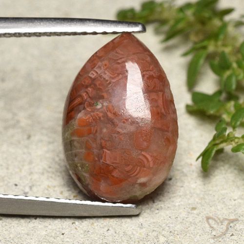 4.69ct 天然 彩色 珊瑚, 梨形, 半透明, Photo A