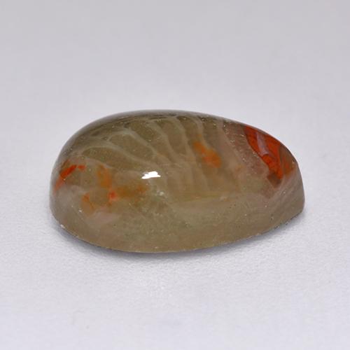 2.23克拉天然多色珊瑚，梨形，10.4×7.3毫米，半透明
