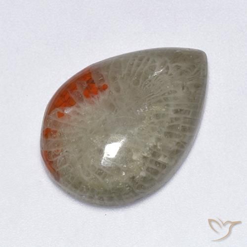 10.40克拉天然珊瑚，梨形，半透明