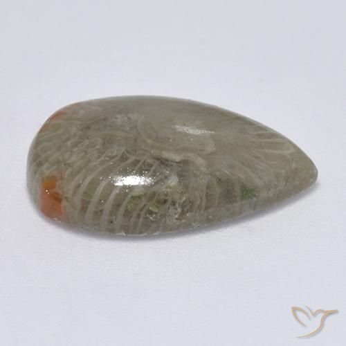 5.79克拉天然珊瑚，梨形，半透明