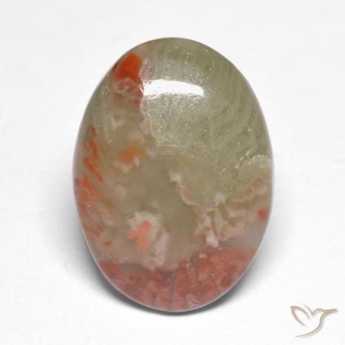 5.88ct 天然 彩色 珊瑚, 椭圆形, 半透明