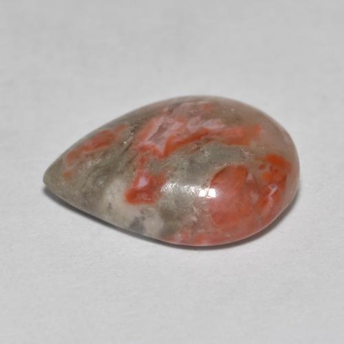 3.60克拉天然多色珊瑚，梨形，12.8×10毫米，半透明