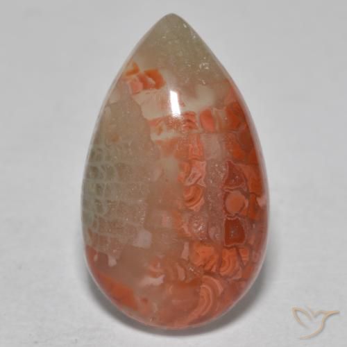 6.49ct 天然 彩色 珊瑚, 梨形, 半透明