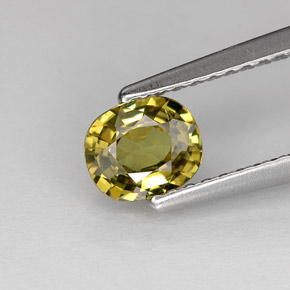 0.62克拉天然绿色翠榴石，椭圆形切割，5.7×4.8毫米，VS