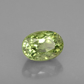 0.80克拉天然绿色翠榴石，椭圆形切割，5.8×4.1毫米，VS-SI