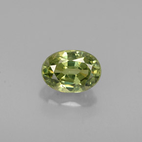 0.68克拉天然绿色翠榴石，椭圆形切割，5.8×4.2毫米，VS