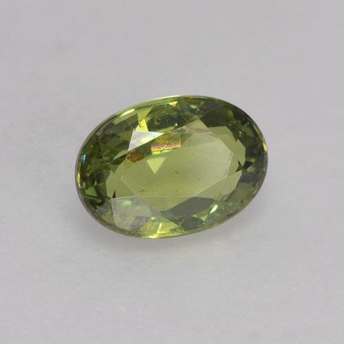 0.64克拉天然绿色翠榴石，椭圆形切割，5.8×4.1毫米，VS