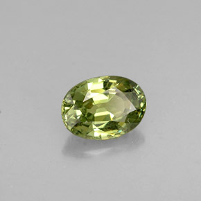 0.62克拉天然绿色翠榴石，椭圆形切割，5.9×4.3毫米，VS