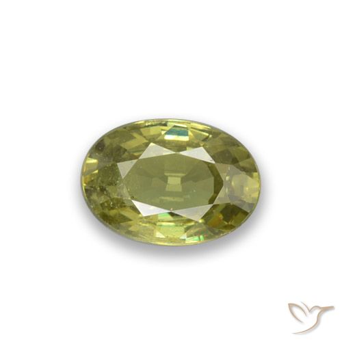 0.53ct 天然 浅土绿 钙铁榴石, 椭圆形, VS