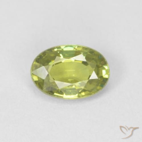 0.55ct 天然 暖土绿 钙铁榴石, 椭圆形, VVS-VS