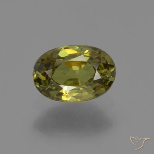 0.61ct 天然 中绿色 钙铁榴石, 椭圆形, VS