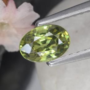 0.58克拉天然绿色翠榴石，椭圆形切割，5.8×4.1毫米，VS