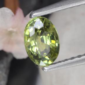 0.58克拉天然绿色翠榴石，椭圆形切割，5.8×4.1毫米，VS