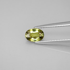 0.63克拉天然绿色翠榴石，椭圆形切割，6.2×4.3毫米，VS