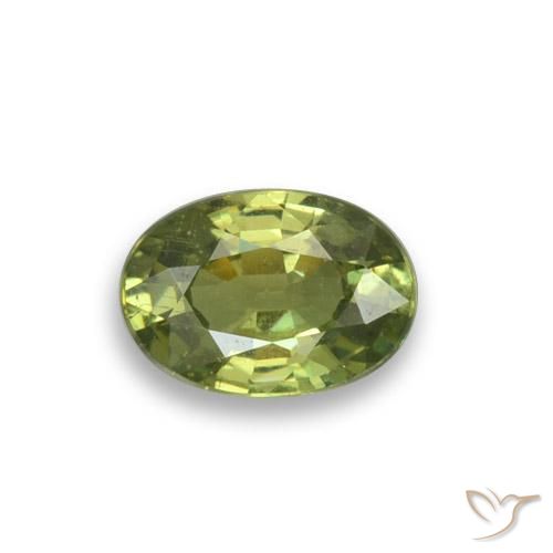 0.60ct 天然 黄绿色 钙铁榴石, 椭圆形, VS