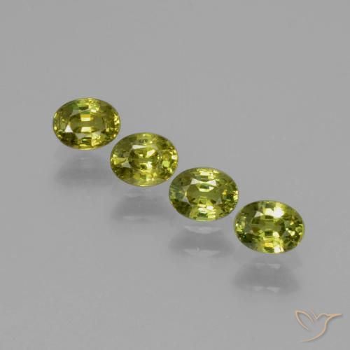 1.02ctw 天然 Medium Light Green 钙铁榴石, 椭圆形, VS