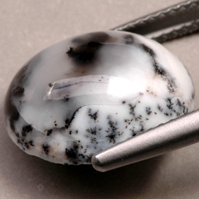 6.92克拉天然树枝状玛瑙，椭圆形切割，不透明