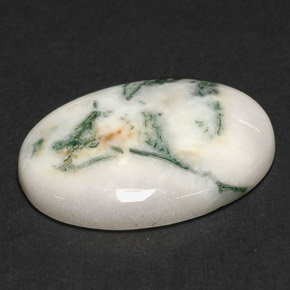 17.43克拉天然树枝状玛瑙，椭圆形切割，不透明