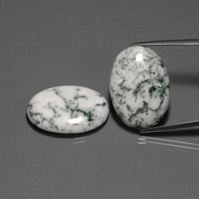 克拉天然树枝状玛瑙，椭圆形切割，不透明