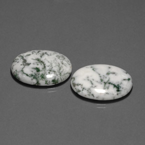 克拉天然树枝状玛瑙，椭圆形切割，不透明