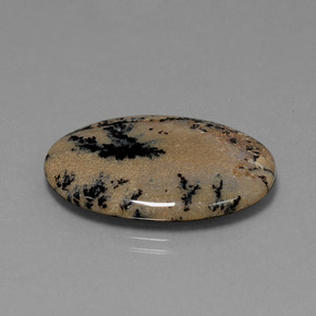 21.34克拉天然树枝状玛瑙，椭圆形切割，不透明