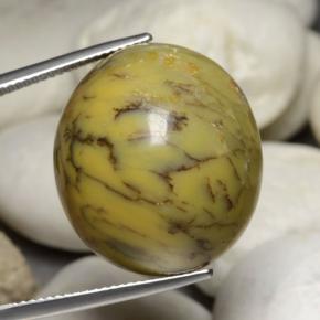 35.24克拉天然多色树枝玛瑙，椭圆形切割，23.5×20.7毫米，不透明