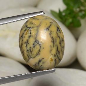 3.86克拉天然多色树枝玛瑙，椭圆形切割，12.9×10.8毫米，不透明