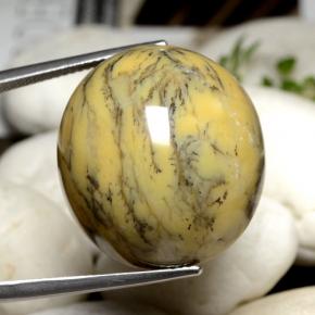 44.92克拉天然树枝状玛瑙，椭圆形切割，不透明