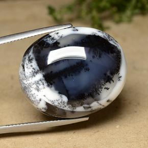 42.78克拉天然树枝状玛瑙，椭圆形切割，不透明